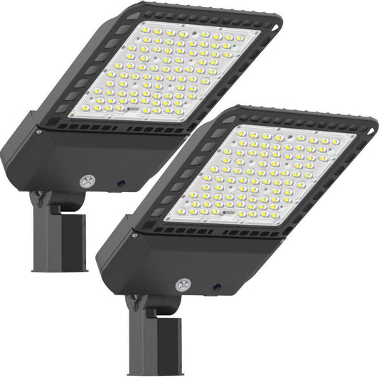 26-Inch x 11-Inch Bronze Integrated LED Parking Lot Area Light, 39000 Lumens, 5000K Outdoor, 1500-Watt Equivalent (Set of 2)