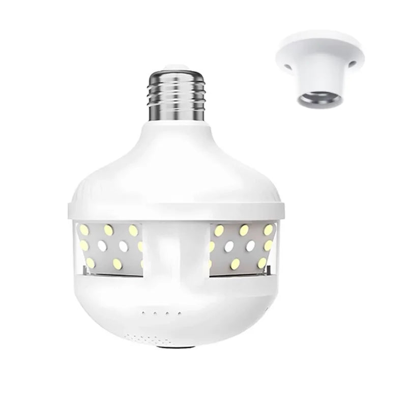 4MP WiFi E27 Security Camera with Full Color Night Vision, Two-Way Audio, Wireless Auto Tracking, and Fisheye Lens