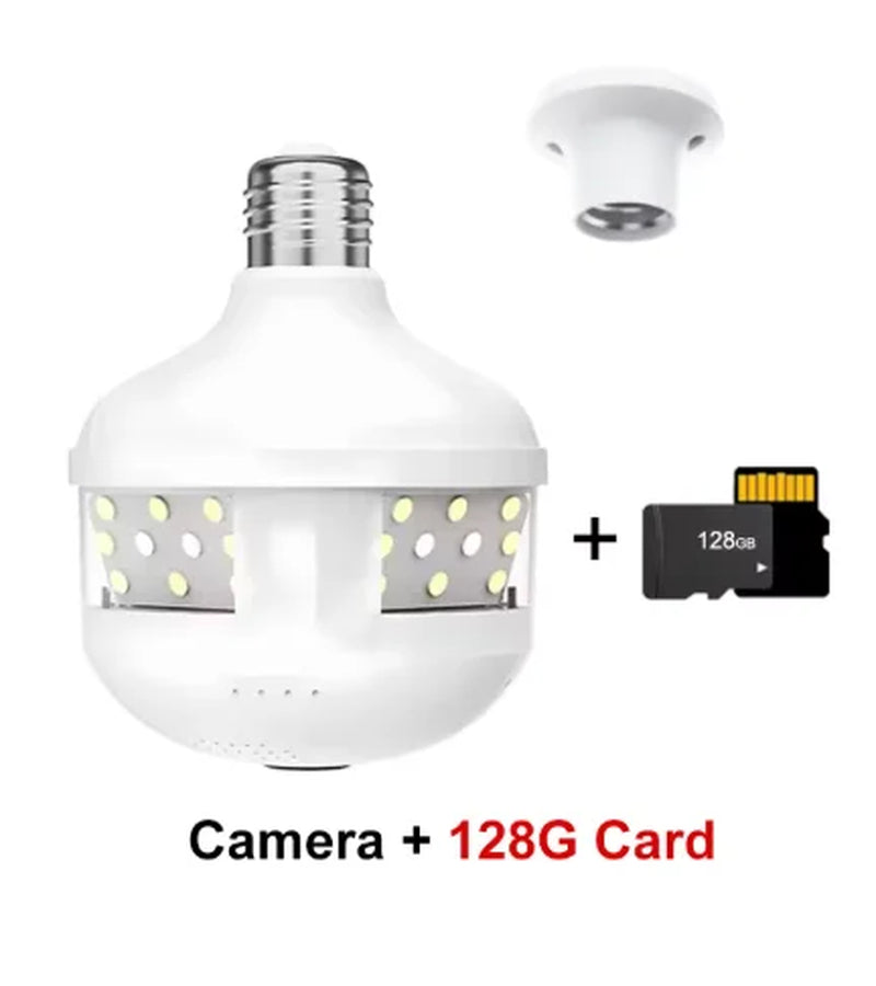 4MP WiFi E27 Security Camera with Full Color Night Vision, Two-Way Audio, Wireless Auto Tracking, and Fisheye Lens