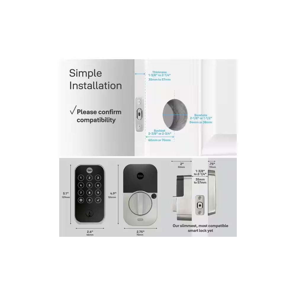 Assure Lock 2 Smart Door Lock with Bluetooth Connectivity and Pushbutton Keypad in Oil Rubbed Bronze Finish